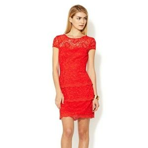 Cynthia Steffe red lace dress
